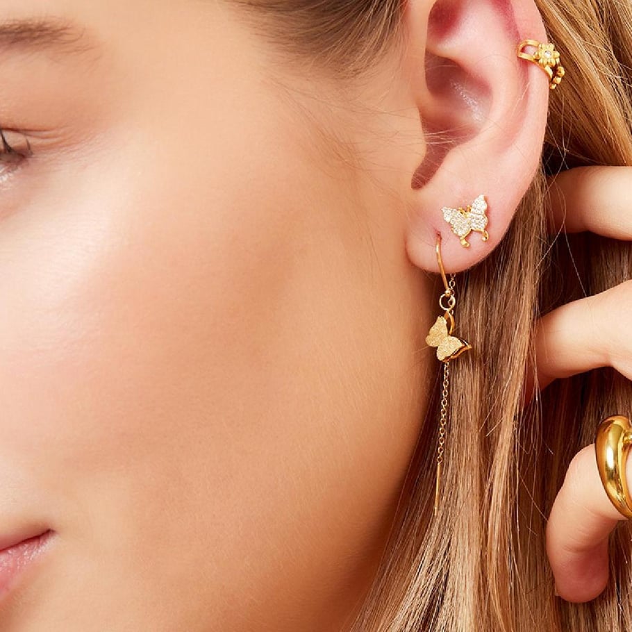 Boucles d&#39;oreilles pendantes papillon Image2